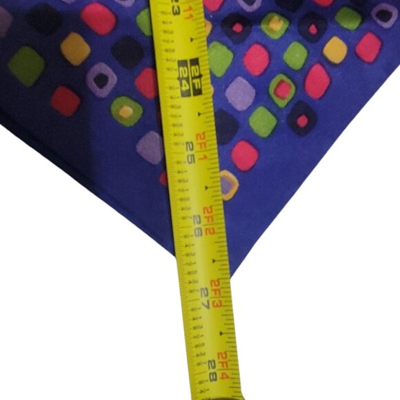 Vtg Hand-Printed Silk Neck Scarf With Colorful Geometric Pattern Japan Acetate - Picture 6 of 16